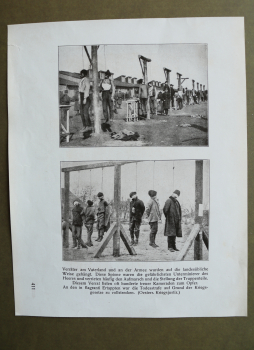 Blatt Ansicht Verräter am Vaterland Spione gehängt 1914-1918 Österreichische Kriegsjustiz Todesstrafe WK 1 Weltkrieg